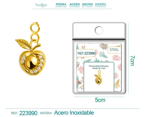 CHARM DE COBRE CHAPADO A ORO 14K CON CIRCONITA-CON CIERRE