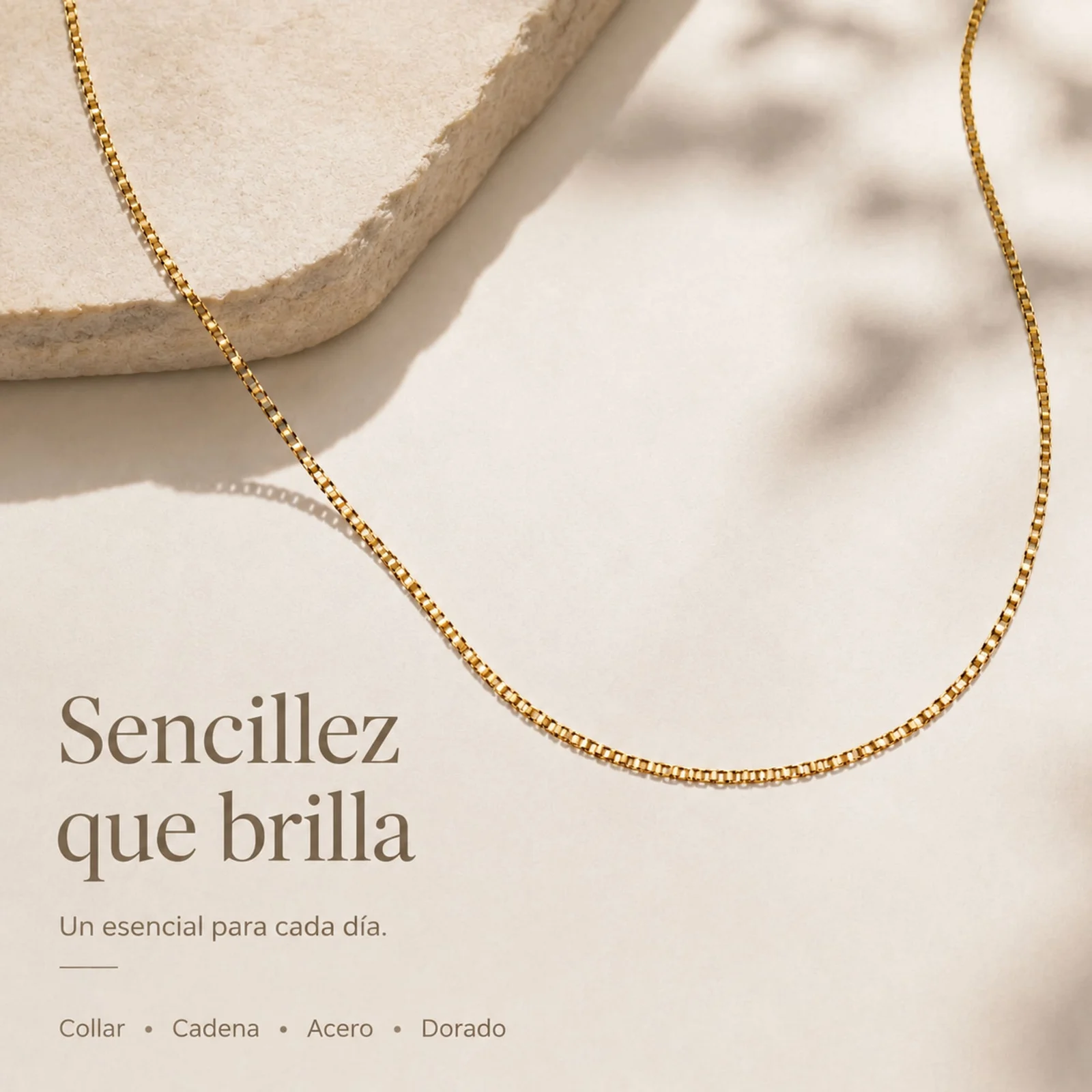 COLLAR DE CADENA ACERO DORADO