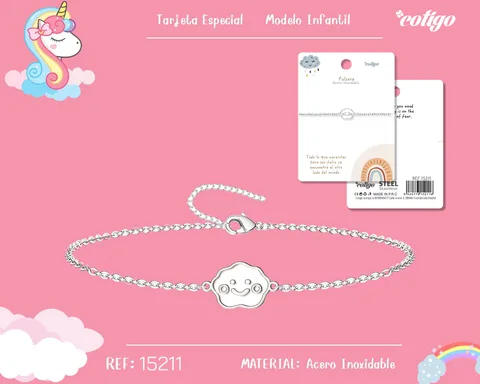 PULSERA DE NIÑA ACERO COLOR PLATEADO