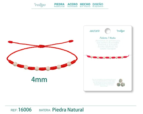 PULSERA 7 NUDOS CON  AMAZONITA 4MM
