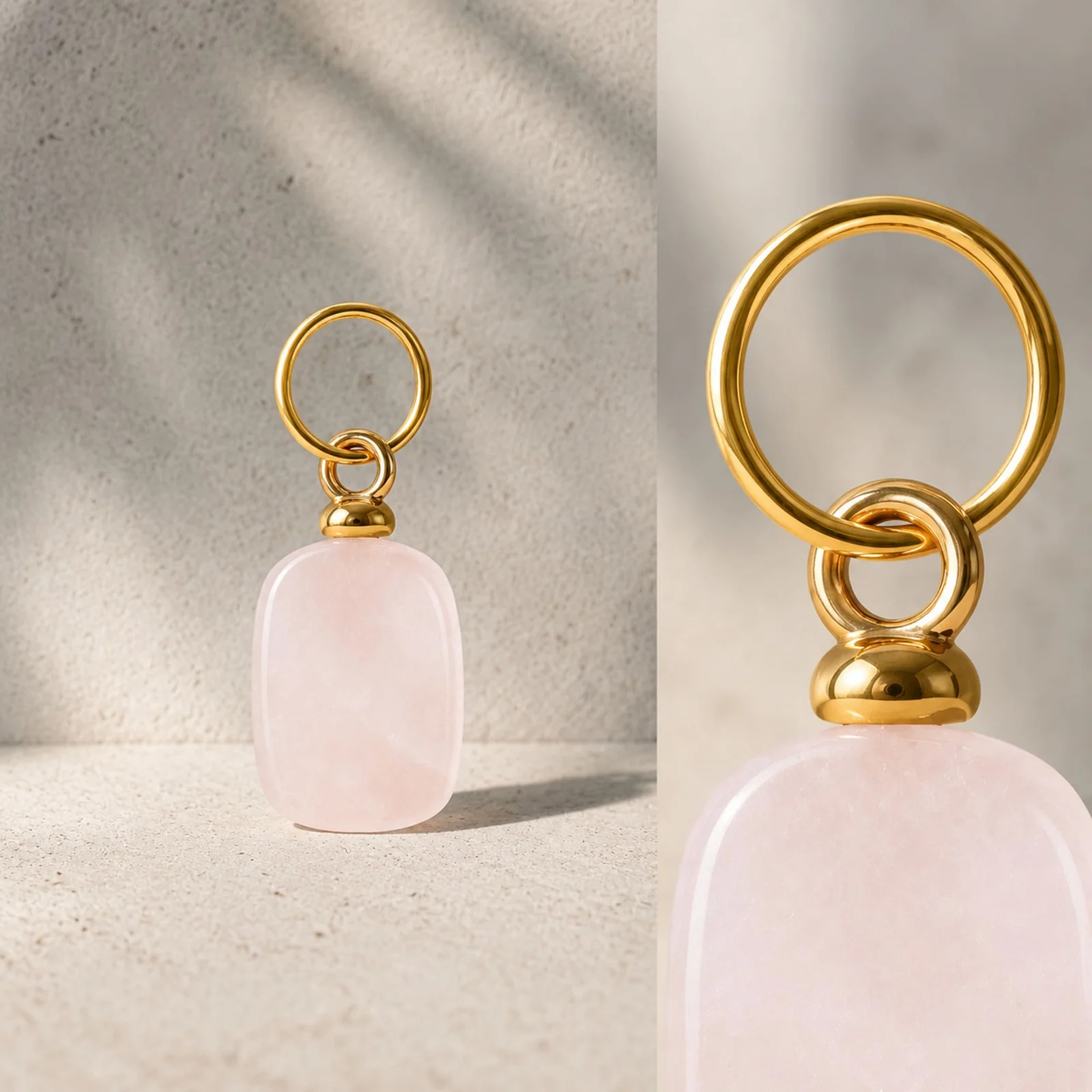CHARM ACERO DORADO CHAPADO ORO 14 K