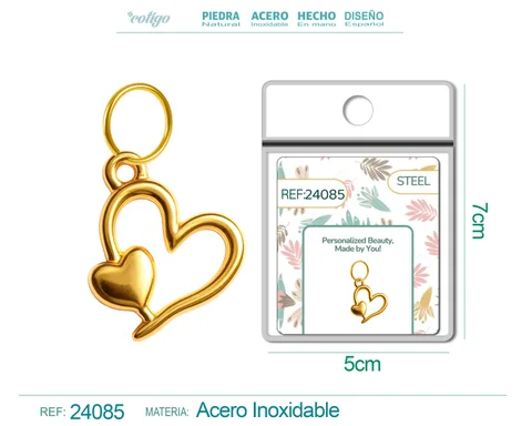 CHARM ACERO DORADO CHAPADO ORO 14 K