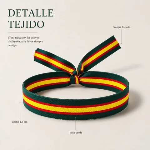 PULSERA ESPAÑA TEJIDO-VERDE