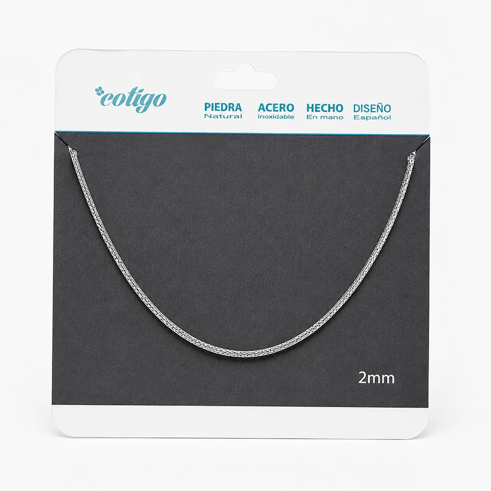 COLLAR DE CADENA ACERO PLATEADO