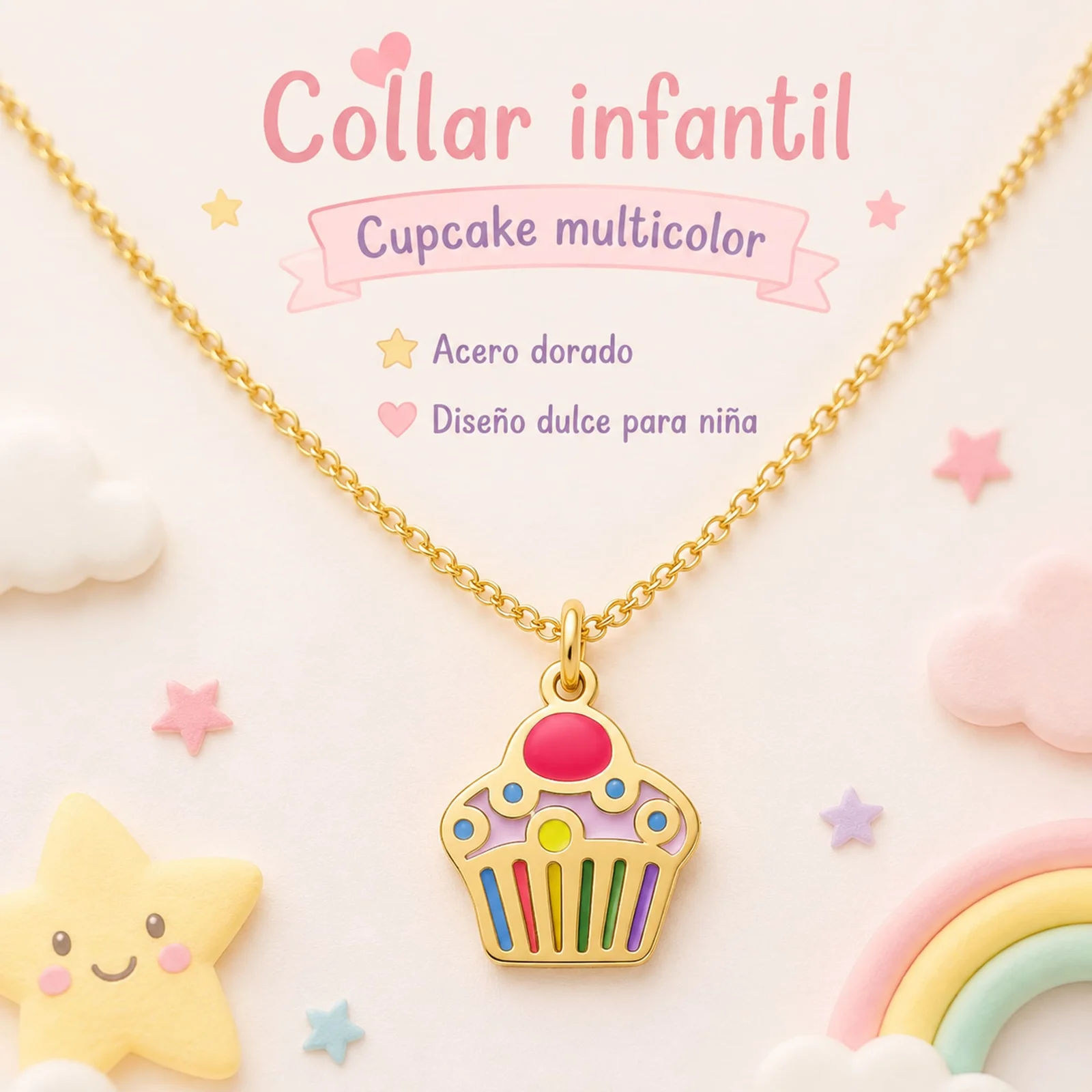 COLLAR NIÑA ACERO COLOR DORADO