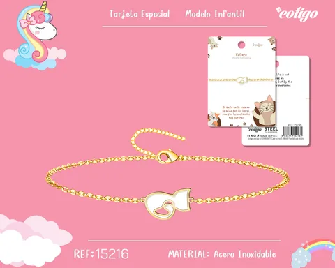 PULSERA DE NIÑA ACERO COLOR DORADO