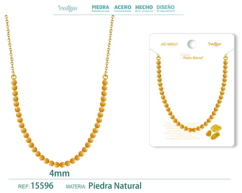 COLLAR JADE AMARILLO 4MM