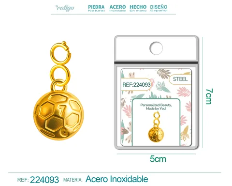 CHARM ACERO DORADO CHAPADO ORO 14 K-CON CIERRE