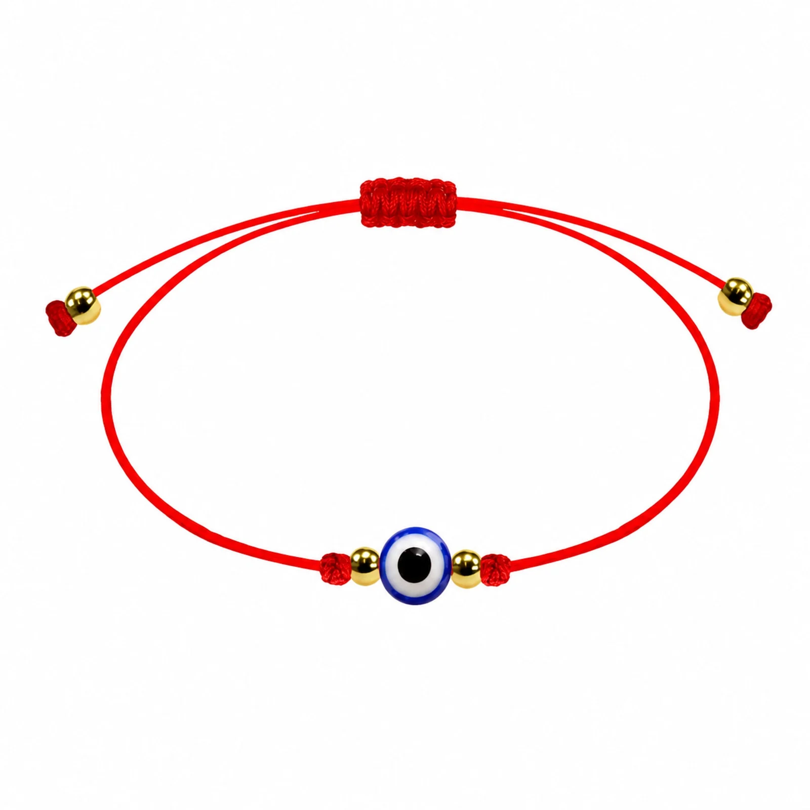 PULSERA HILO ENCERADO ROJO-OJO TURCO