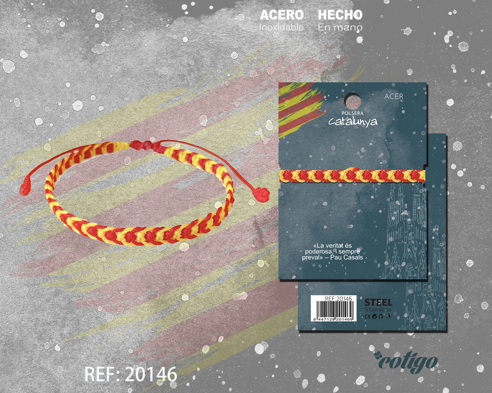 PULSERA TRENZADO DE BANDERA CATALUÑA