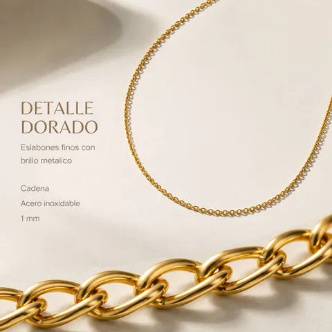 COLLAR DE CADENA ACERO DORADO