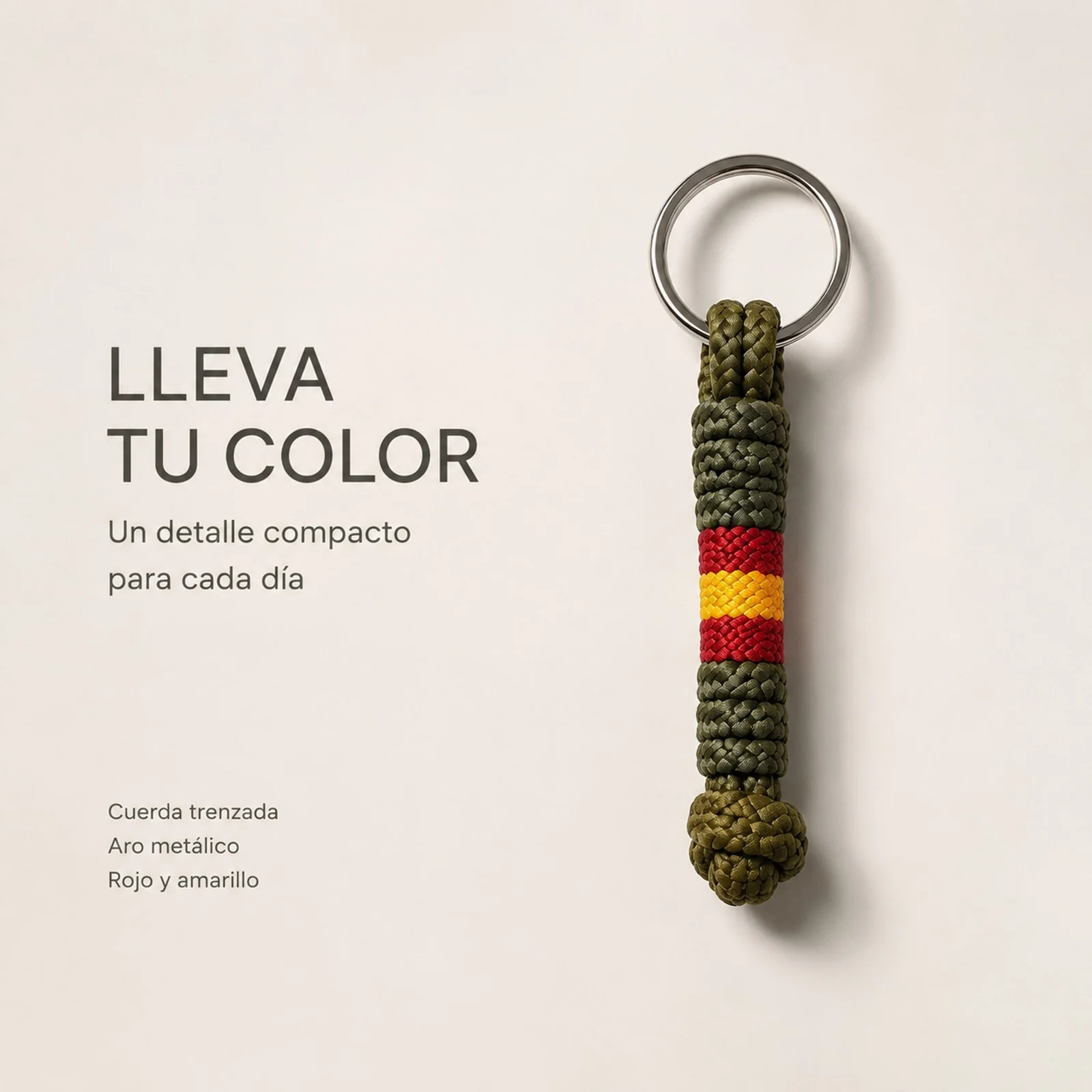 LLAVERO CUERDA CON ARO ACERO