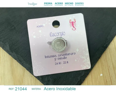 ANILLO ESCORPIO ACERO COLOR PLATEADO