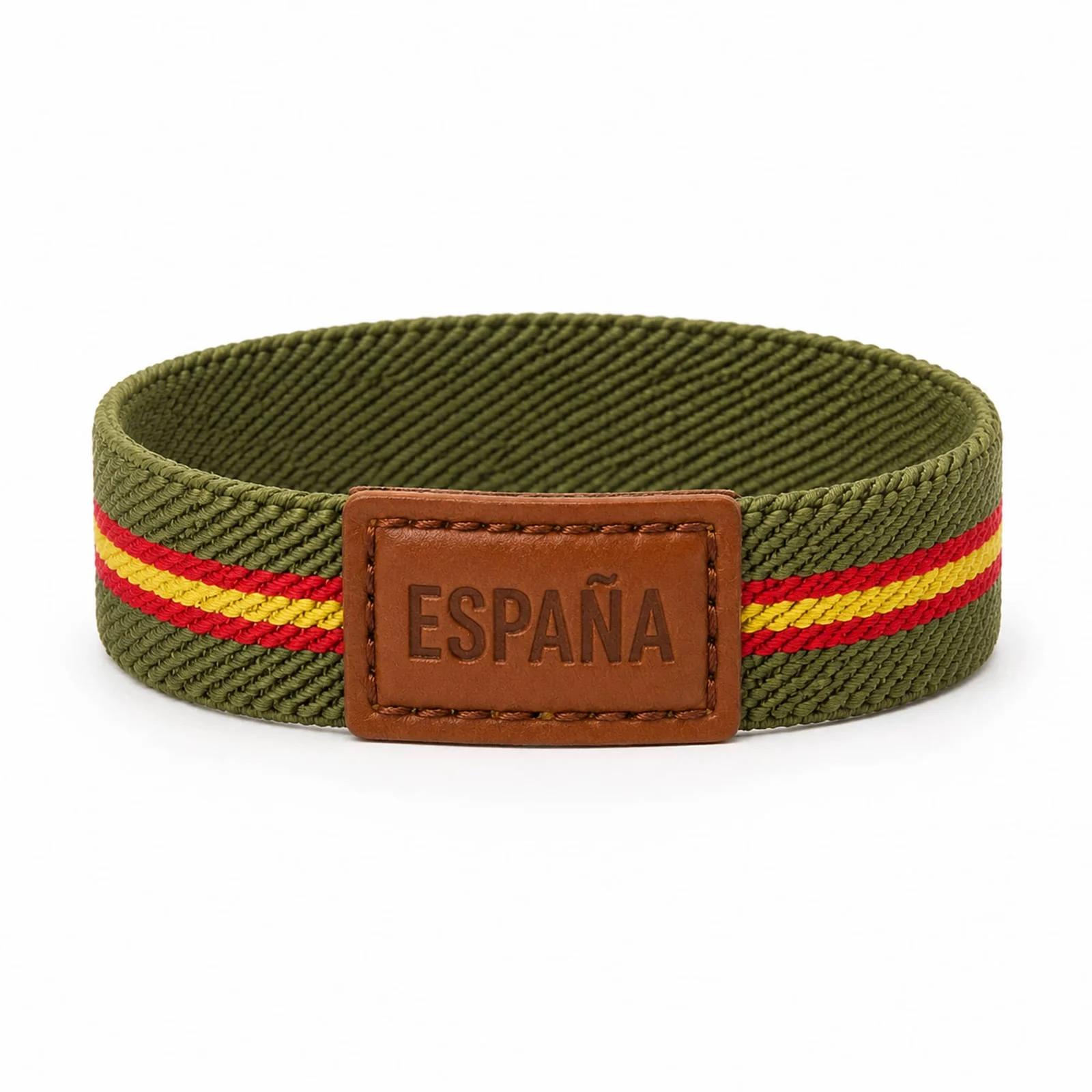 PULSERA ESPAÑA ELÁSTICO ANCHO 1.5CM VERDE
