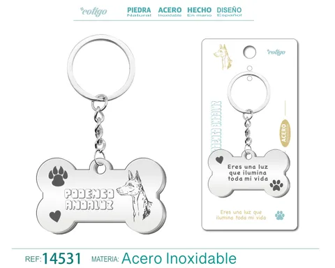 LLAVERO ACERO DE PERRO PODENCO ANDALUZ