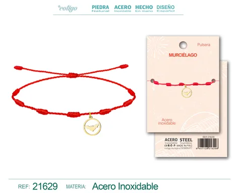 PULSERA 7 NUDOS CON MURCIELAGO DE JAUME ACERO DORADO