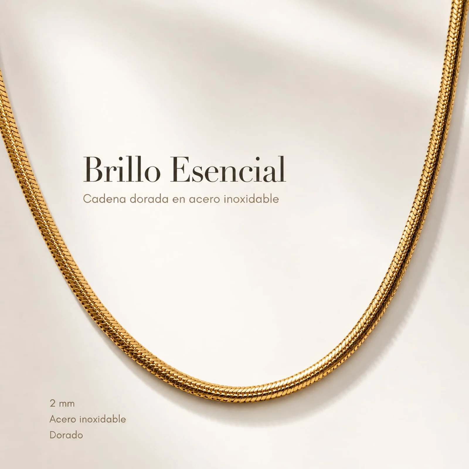 COLLAR DE CADENA ACERO DORADO