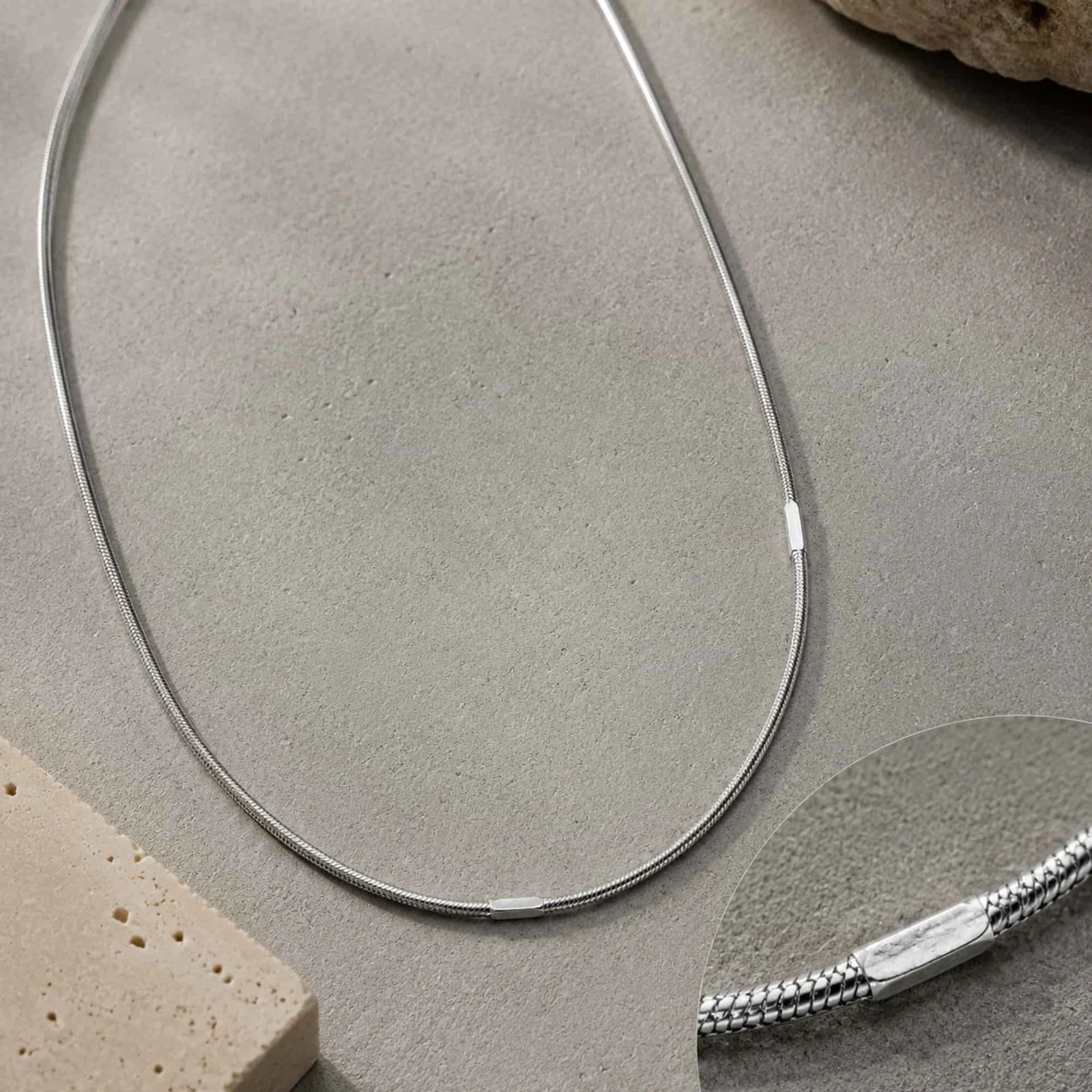 COLLAR DE CADENA ACERO PLATEADO