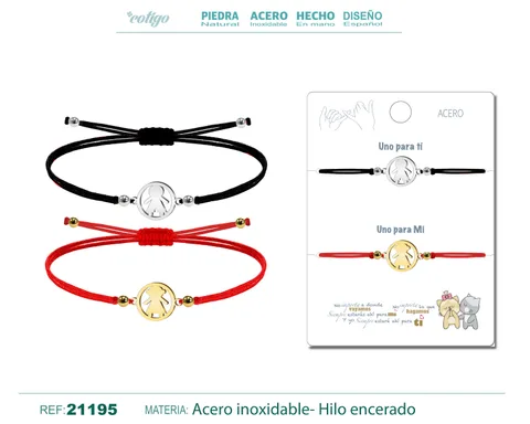 PULSERA MASCULINO Y FEMENINO HILO ENCERADO