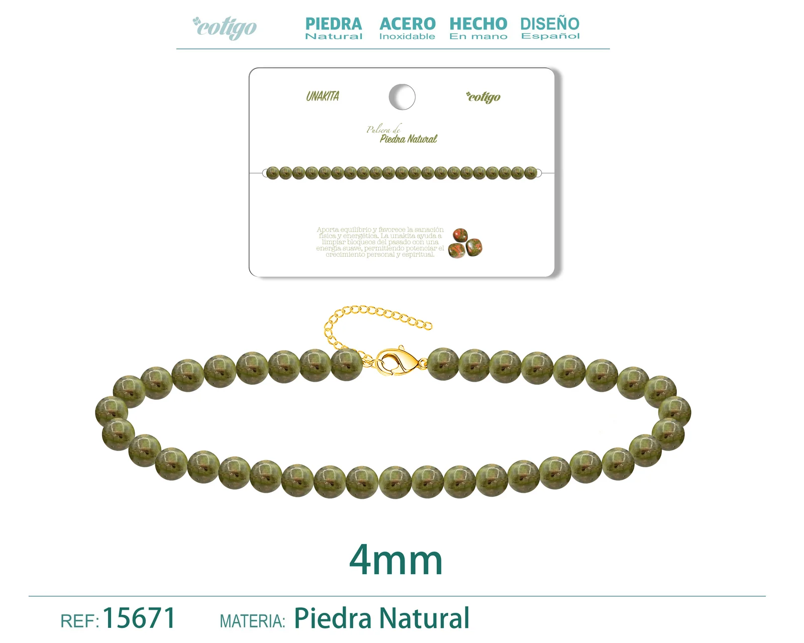 PULSERA UNAKITA 4MM