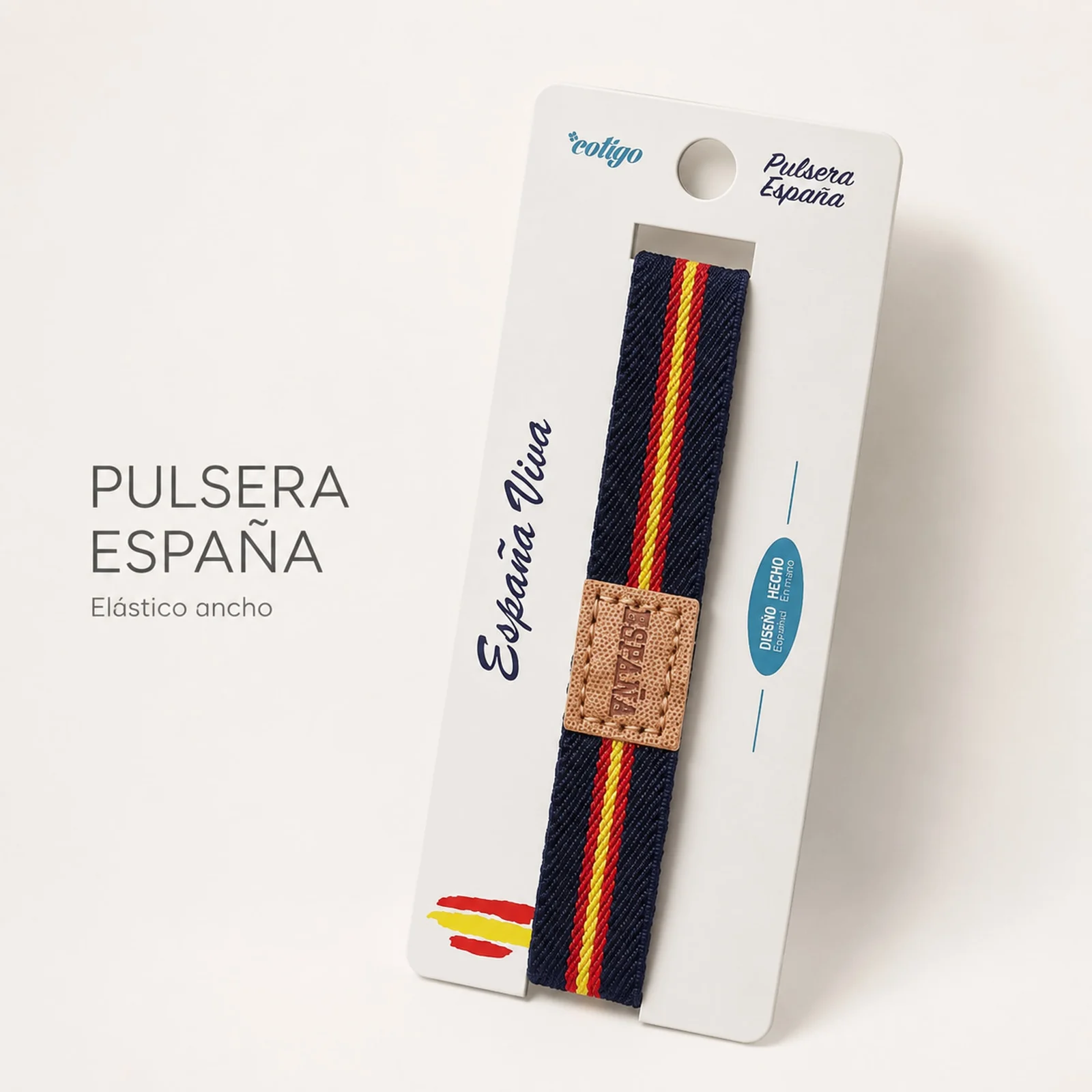 PULSERA ESPAÑA ELÁSTICO ANCHO 1.5CM VERDE