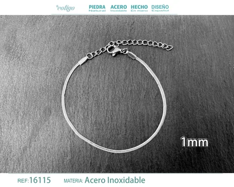 PULSERA DE CADENA ACERO PLATEADO