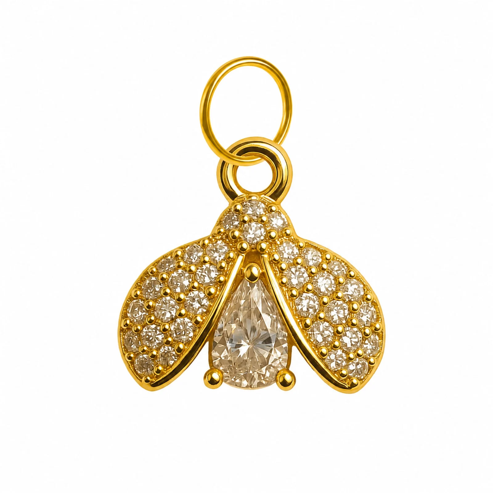 CHARM DE COBRE CHAPADO ORO 14K CON CIRCONITA