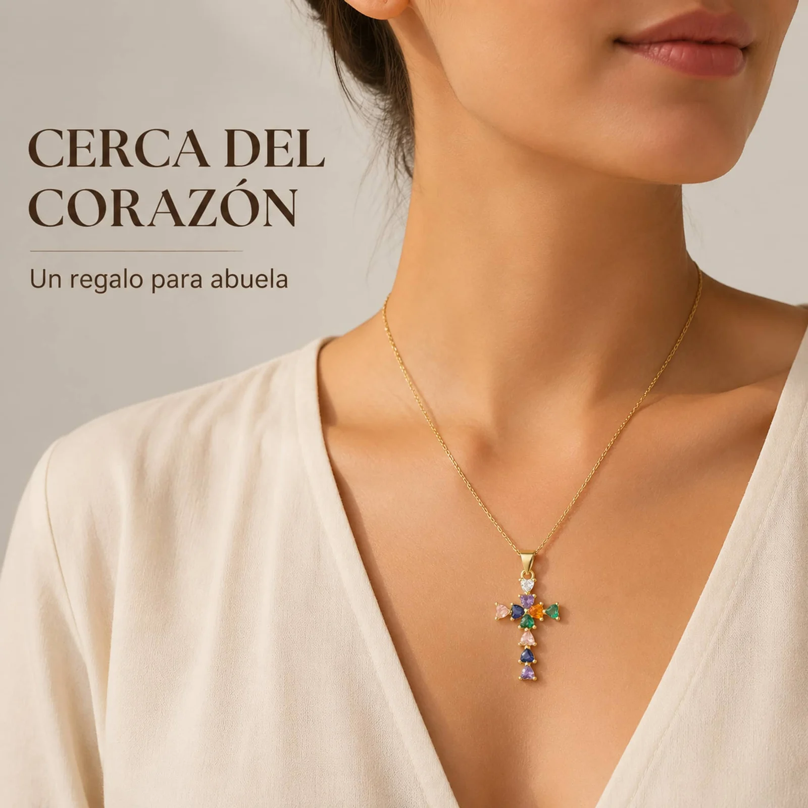 COLLAR ACERO CON CIRCONITA PARA REGALAR A  ABUELA
