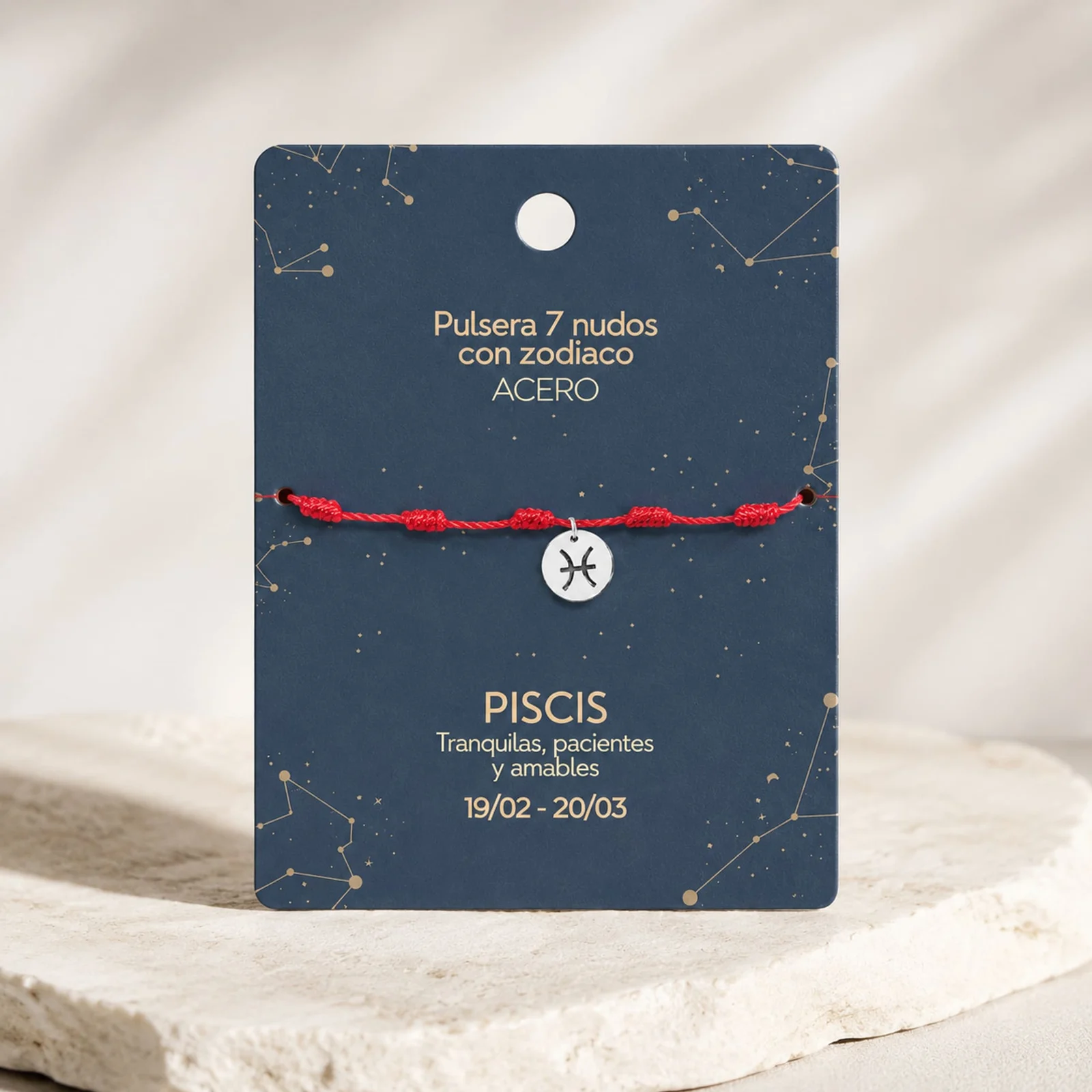 PULSERA 7 NUDOS CON PISCIS ACERO. COLOR PLATEADO