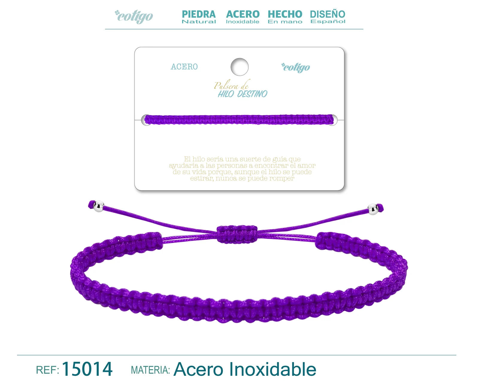 PULSERA HILO DESTINO COLOR MORADA
