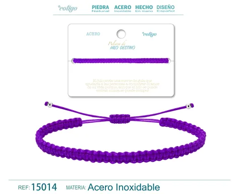 PULSERA HILO DESTINO COLOR MORADA