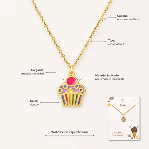 COLLAR NIÑA ACERO COLOR DORADO