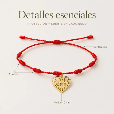 PULSERA 7 NUDOS CON OJO TURCO COLOR DORADO
