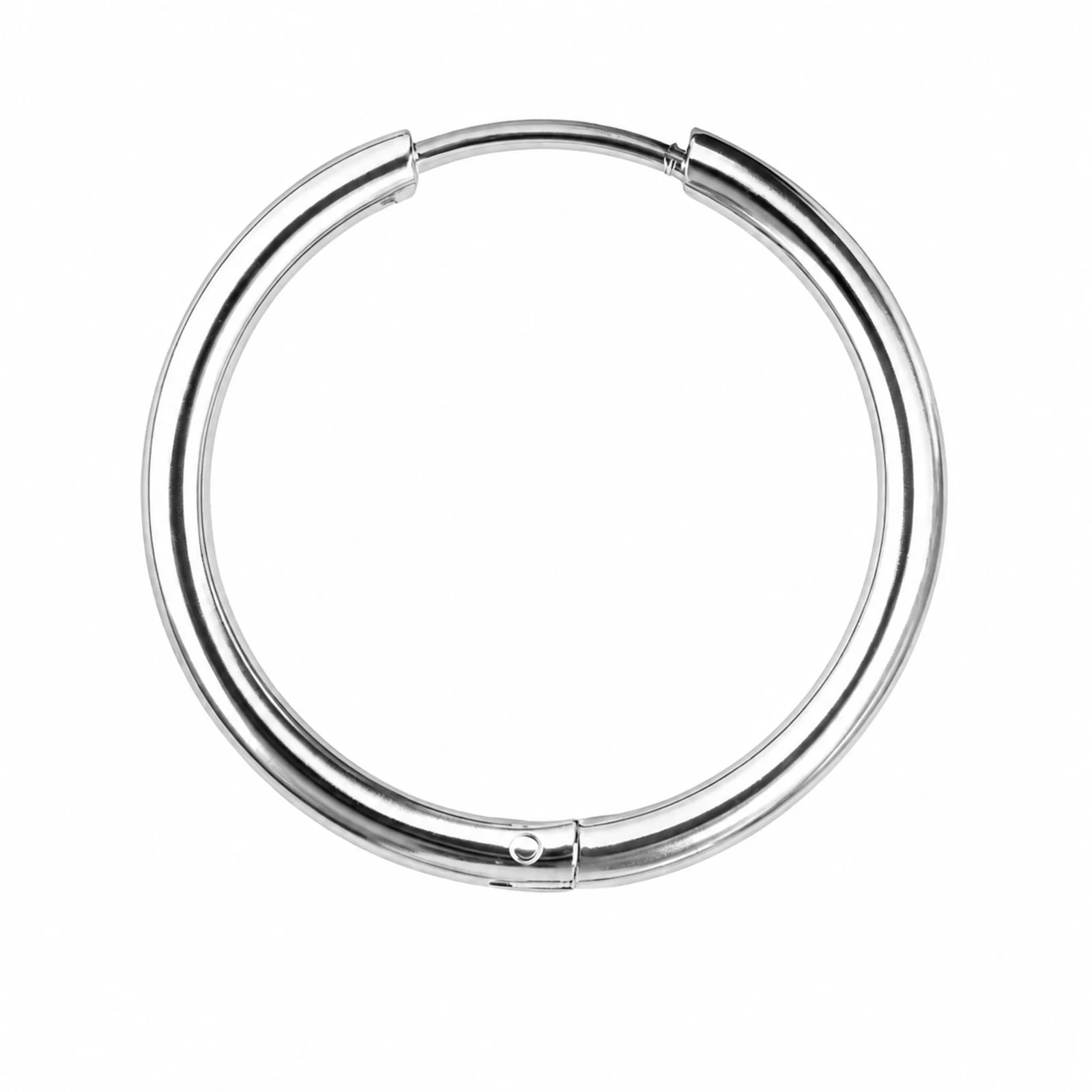 PENDIENTE DE ARO ACERO 20MM COLOR PLATEADO PARA CHARM
