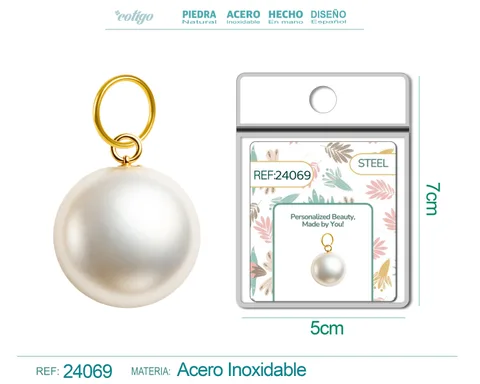 CHARM ACERO DORADO CHAPADO ORO 14 K