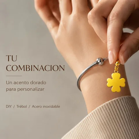 CHARM ACERO INOXIDABLE COLOR DORADO -CON BOLA DE GOMA