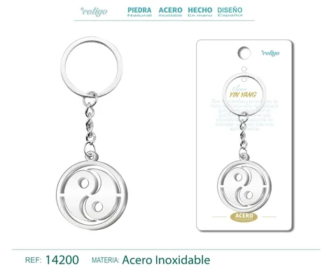 LLAVERO DE YIN YANG ACERO