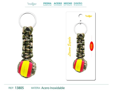 LLAVERO BOLA DE CUERDA CON ARO ACERO