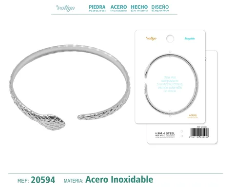 BRAZALETE ACERO COLOR PLATEADO