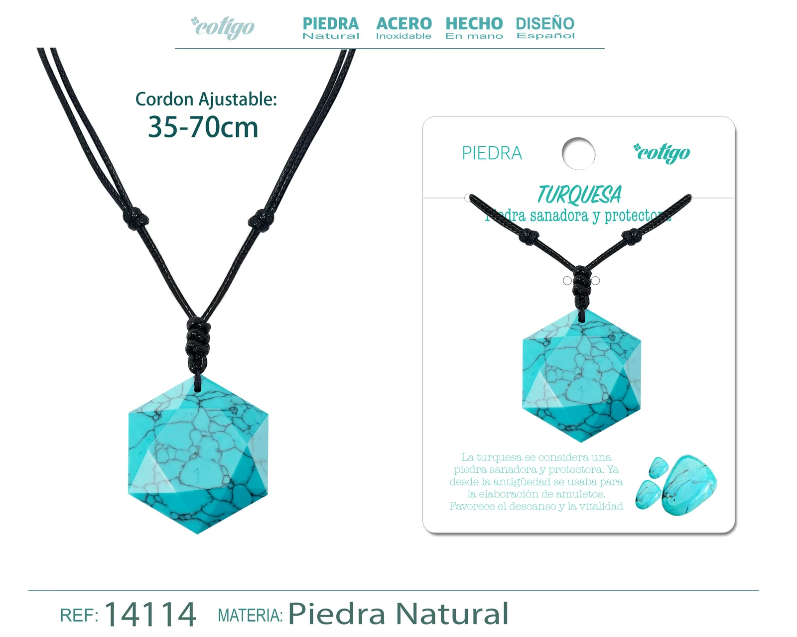 COLGANTE ESTRELLA DAVID DE PIEDRA TURQUESA