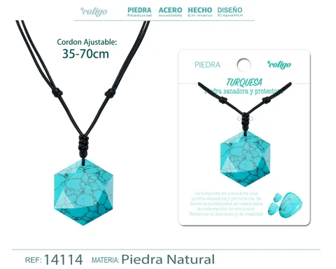 COLGANTE ESTRELLA DAVID DE PIEDRA TURQUESA