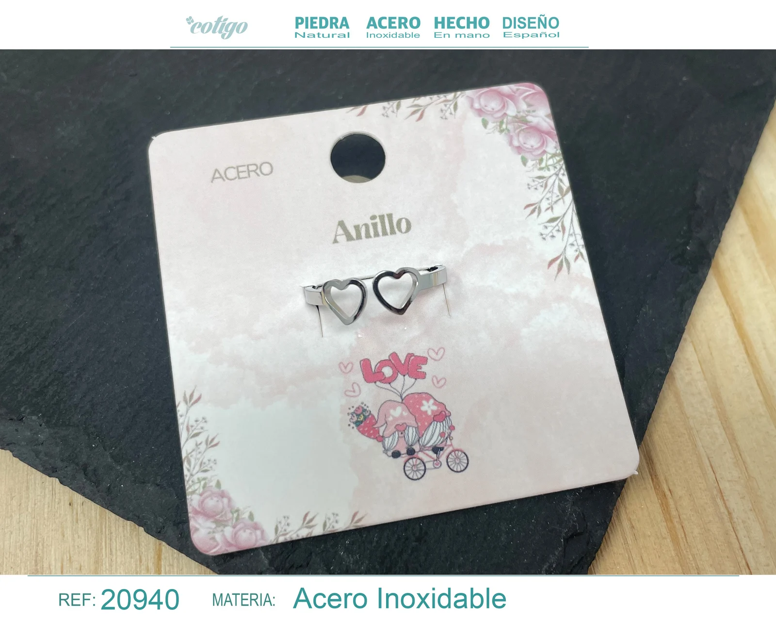 ANILLO PARA AMOR ACERO COLOR PLATEADO