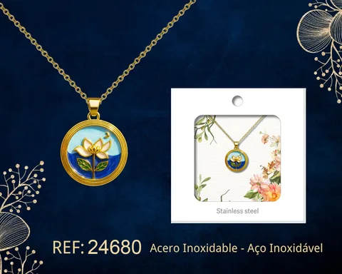 COLGANTE CHAPADO ORO 14K CON CIRCONITA