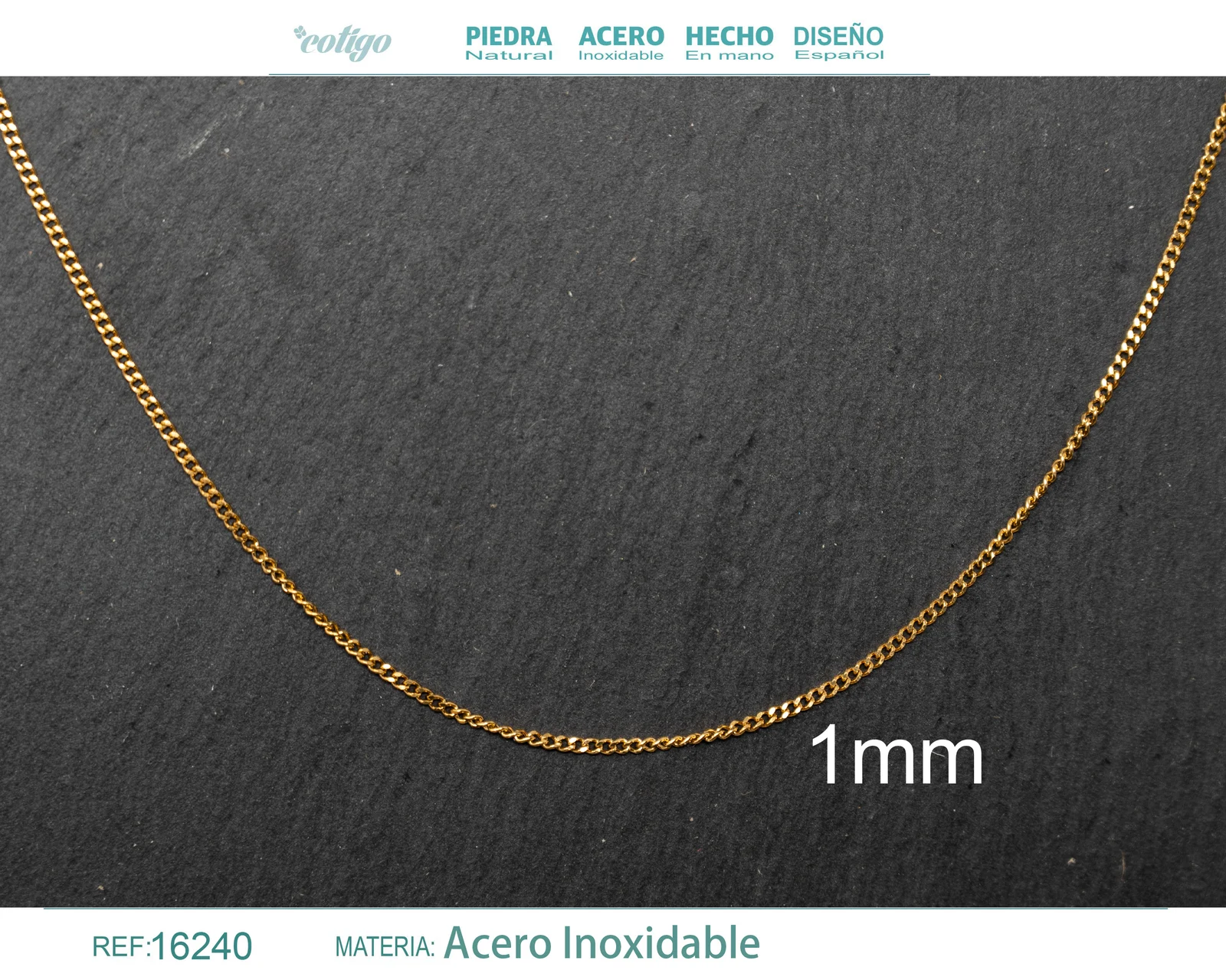 COLLAR DE CADENA ACERO DORADO