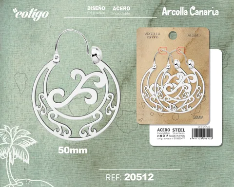 ARGOLLA CANARIA 50MMACERO COLOR PLATEADO