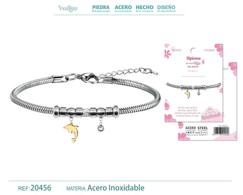 PULSERA DE DIPLOMA ACERO PARA MEJOR HIJA