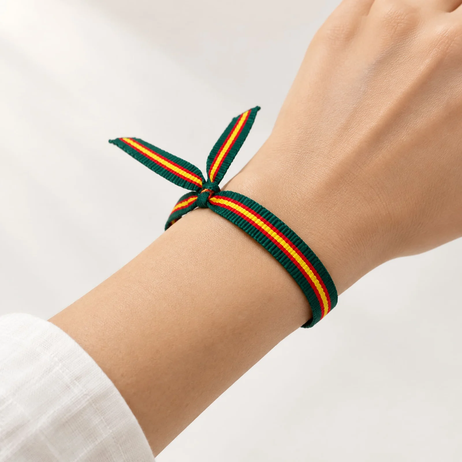 PULSERA ESPAÑA ANCHO 1CM VERDE