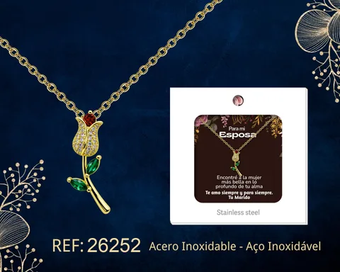 COLGANTE CHAPADO ORO 14K CON CIRCONITA PARA REGALAR