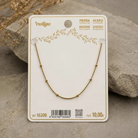 COLLAR DE CADENA ACERO DORADO