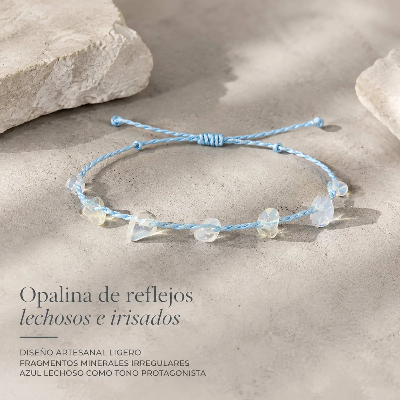 PULSERA HILO ENCERADO CON OPALINA